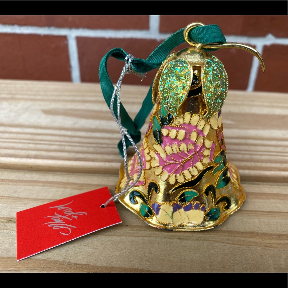Lord & Taylor Christmas Ornament Bell Leaves Plant